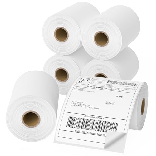 6 Rolls 4"x6" Thermal Shipping Labels