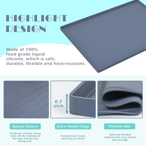 Waterproof Silicone Under Sink Mat 16'' x 10'' Shelf Liner for Kitchen and Bathroom (Green / 10"W x 16"L)