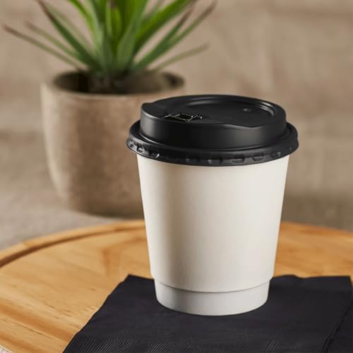 10 oz Double Wall Insulated Coffee Cup [500 Count] White Paper Hot Cup (10 OZ / Insulated - White)