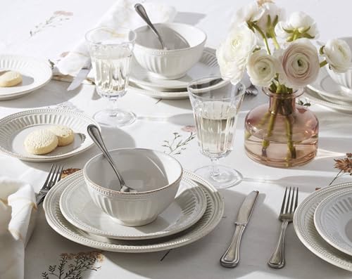 French Perle Groove White All (All-Purpose Bowls, Set of 4)