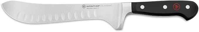 WÜSTHOF Classic 8" Hollow Edge Artisan Butcher Knife, Black