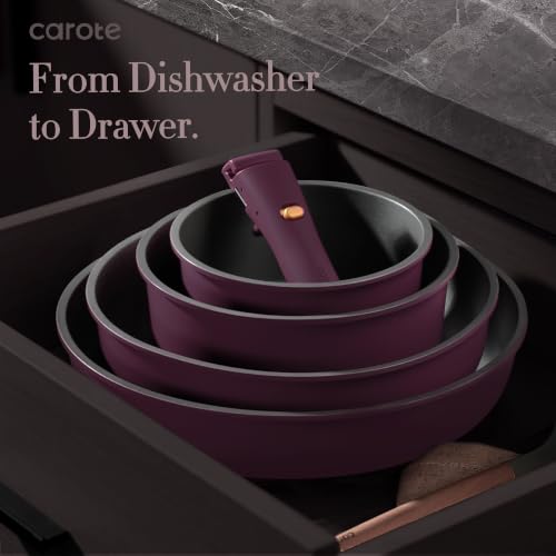 32pcs Pots and Pans Set Non Stick (Gold Ultra Violet / 32 Piece)