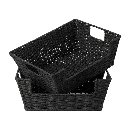 Pantry Baskets for Shelves (Black / 13 ½"L x 10 ¾"W x 5"H)