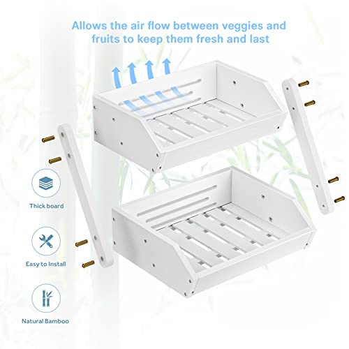 2 Tier Fruit Basket for Kitchen Counter (White / 2-Tier)
