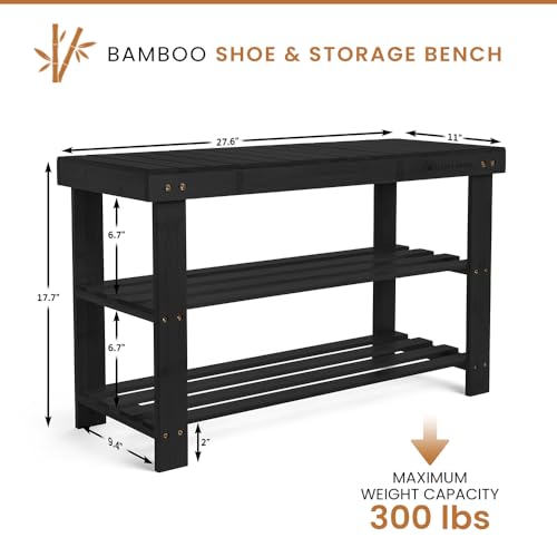 Bamboo Shoe Rack (Black)