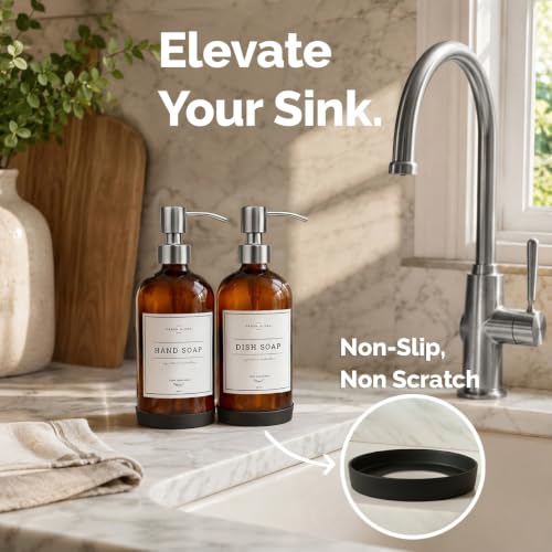 Amber Glass Soap Dispenser (Amber Bottle / Silver Pump)