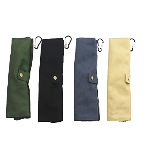 Reusable Travel Utensils (Khaki Pouch / Rainbow-C)