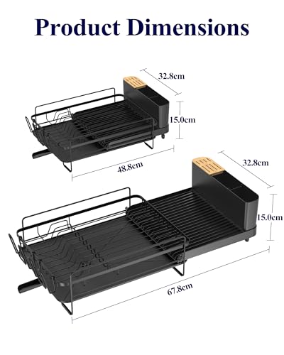 Extendable Dish Drying Rack (Standard / Black)