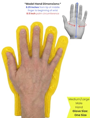 Grill Armor Oven Gloves with Fingers (One Size Fits Most Standard Cuff / Yellow)