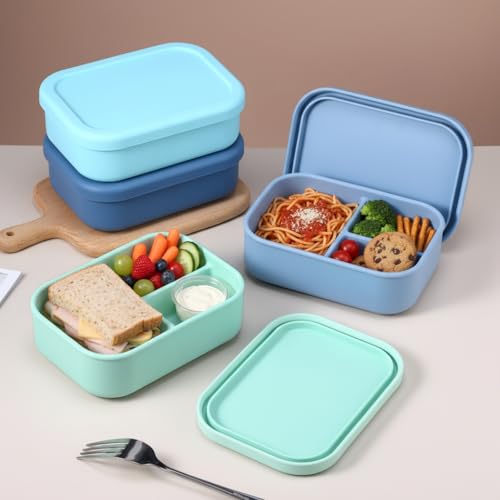 4 Pcs Silicone Bento Box (Macaron Blue)