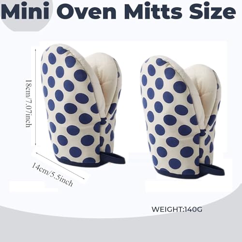 1 Pair Mini Oven Mitts (Dotblue)