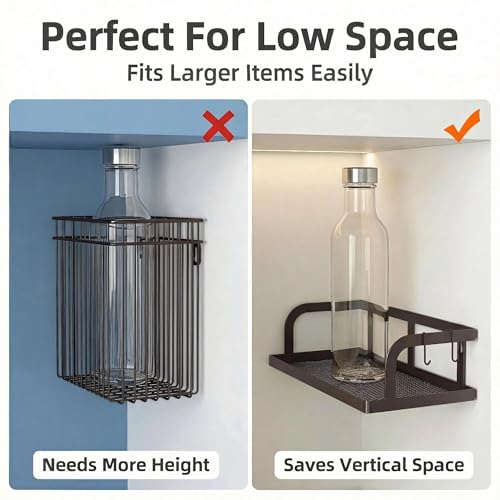 2 Pack 16.5" Extra Long Slim Hollowout Shower Caddy (Vintage Bronze / U-Shape Easy Access (16.5" Extra Long))
