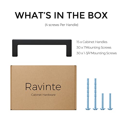 Matte Black Cabinet Handles Solid Cabinet Pulls 3 (Black / Flat Black 3-1/2'' Hole Center)