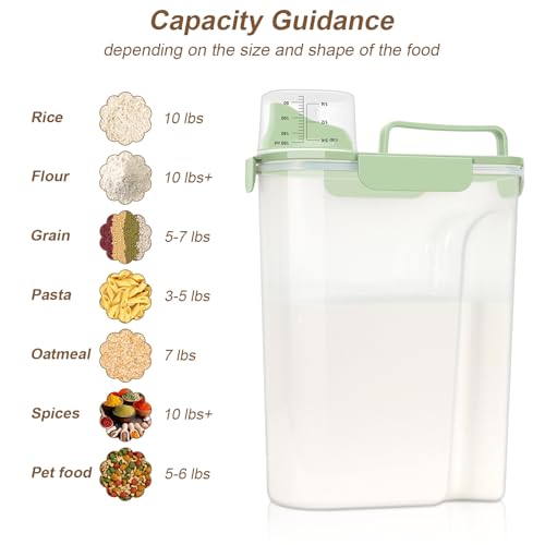 Airtight Rice Storage Container (Green / 5L-1pack)