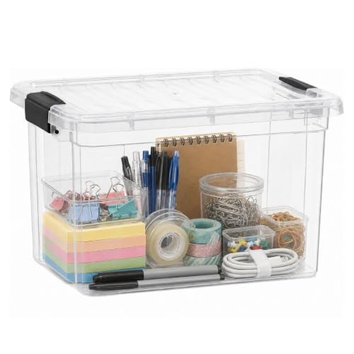 2.5 Quart Clear Plastic Storage Boxes with Lids (2.5 Quart)