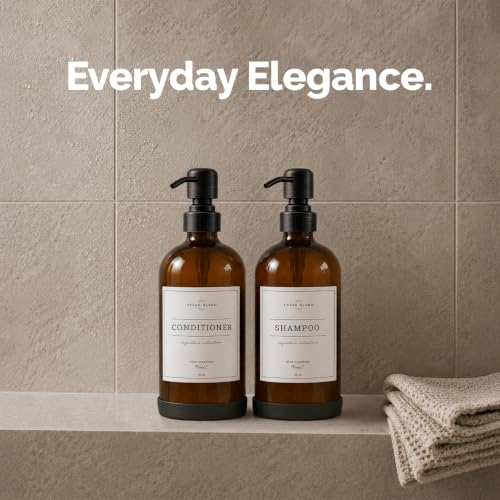 Amber Glass Soap Dispenser (Amber Bottle / Round Oil Rubbed Bronze Pump)