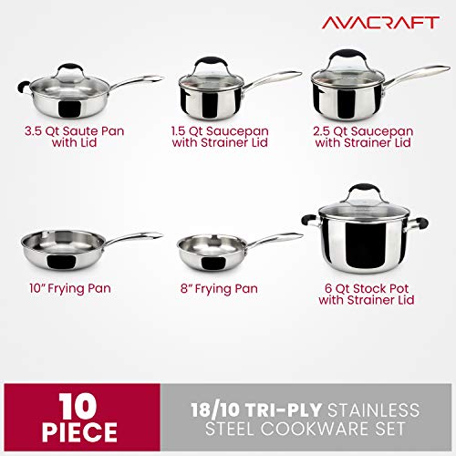 10 Piece 18 10 Stainless Steel Cookware Set
