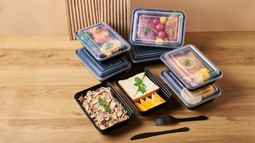 FULIGN 24 oz Meal Prep Containers With Lids Reusable 150 Pack Extra (24S-150)