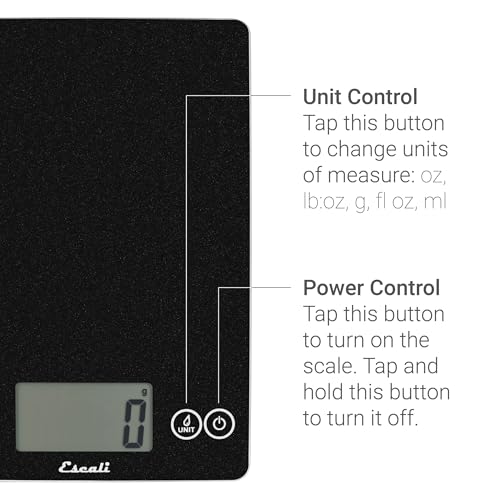 Arti Glass Food Scale Digital Countertop Kitchen (Black / 9" x 6.5" x .75")
