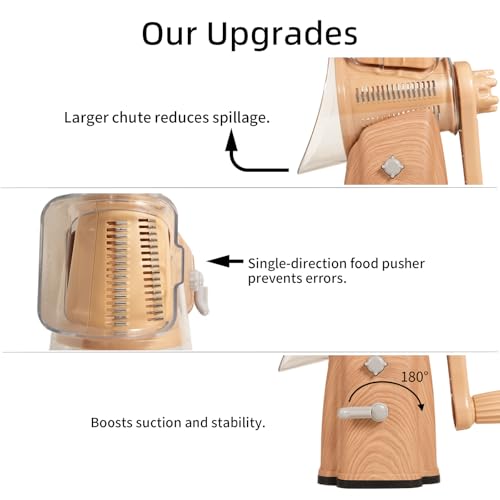 Upgrade Rotary Cheese Grater Shredder with Handle (014)