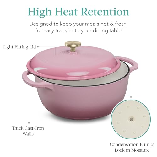 7.5 Quart Enamel Cast (Pink Champagne / 7.5qt Round)