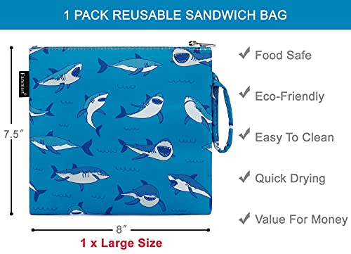 Reusable Sandwich Bag (Large, 1 Pack - Shark)