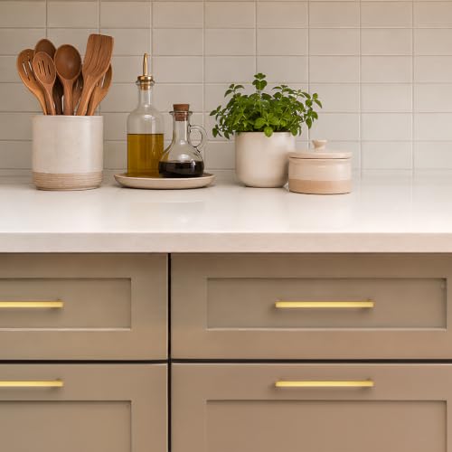 Gold Cabinet Handles Solid Cabinet Pulls (Gold / Flat Black 5" Hole Center)