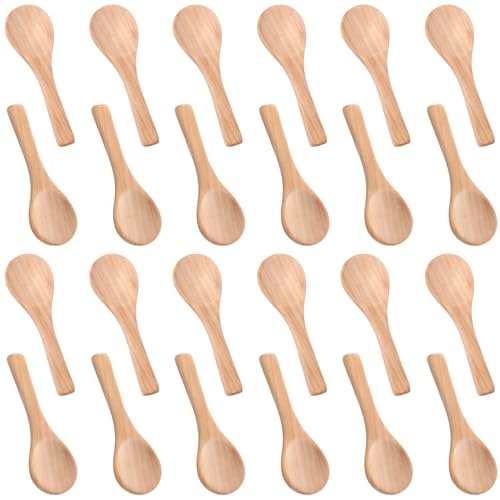 24 Pcs Small Wooden Spoons (Light Brown)