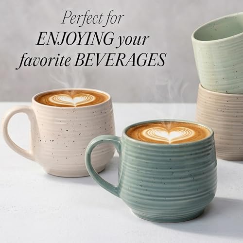 Siterra Artist's Blend 17 oz. Stoneware Mug Set (Aqua Blend / Mug Set)
