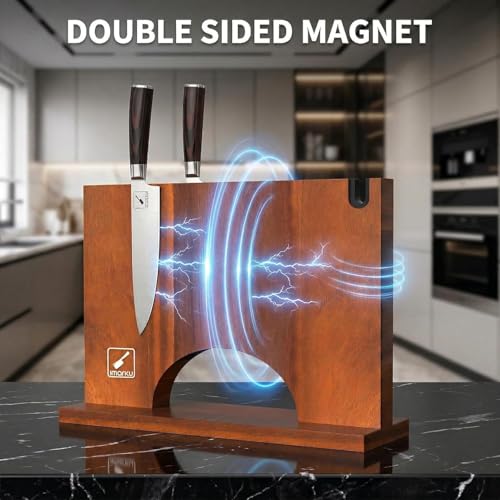 Magnetic Knife Block with Built (Magnetic / 12.23*4.07*10.21 Inch)