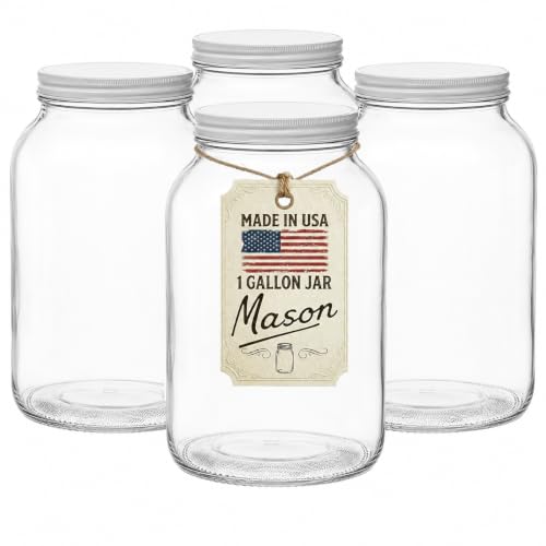 Large Glass Jars 1 Gallon (White Lid / 1 Gallon)