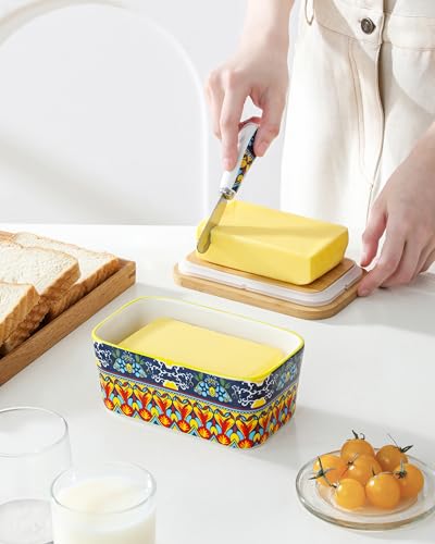 KRVI Butter Dish with Lid (Tulum Sunburst)