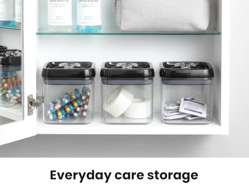 Flip Tite Food Storage Container 5" LARGE Size Airtight Lid Lock Top (Black / 5")