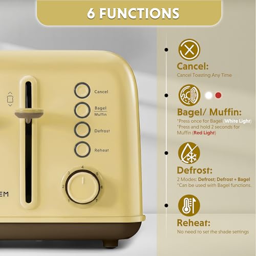 DT640 4 Slice Toaster (4-Slice / Yellow)