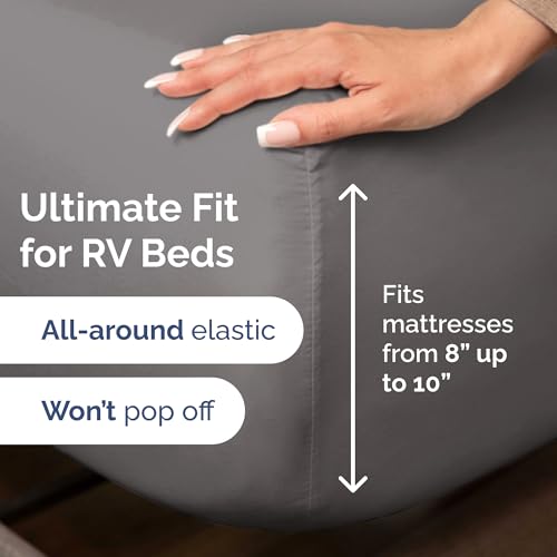 Short Queen Size 4 Piece Bed Sheet Set (06 - Dark Grey / Short Queen)