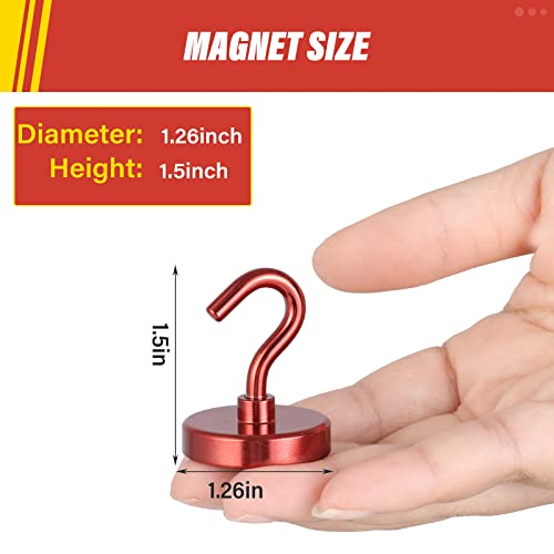 Magnetic Hooks (Red / 1.26 inches)