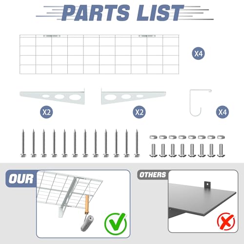 2 Pack Garage Wall Shelves (White / 24*48inch)