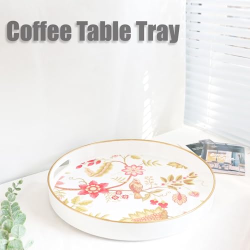 Decorative Serving Tray with Handles (Yellow-bird / 13")