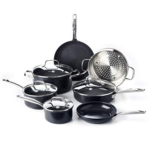 Chatham Black Prime Midnight Hard Anodized Healthy Ceramic Nonstick 11 Piece Cookware Pots and Pans Set (11 Piece Cookware Pots and Pans Set)