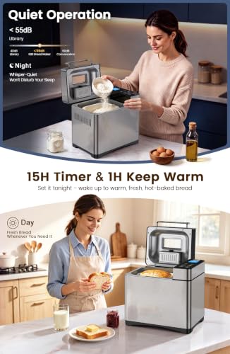 Pro 710W 2.2LB Bread Maker (Silver Stainless Steel)