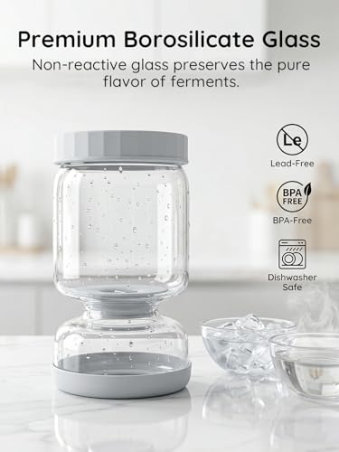 Pickle and Olive Hourglass Jar with Strainer Flip Juice Separator (Gery1Pcs)