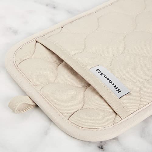 Quilted Cotton Terry Cloth Oven Mitt (Milkshake Tan)