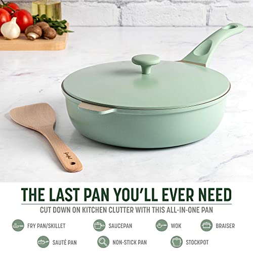 All-in-One Pan, Multilayer Nonstick Cookware Set, High-Performance Construction, Multipurpose Design Replaces Multiple Pots and Pans, Dishwasher Safe, 11-Inch, 4.4-Quart Capacity, Sage Green (Sage Green / 11-Inch / All-In-One Pan)