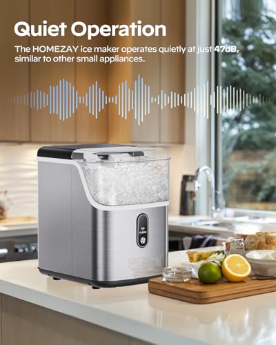 Nugget Ice Maker Countertop (Brushed Stainless Steel / 33 lbs)