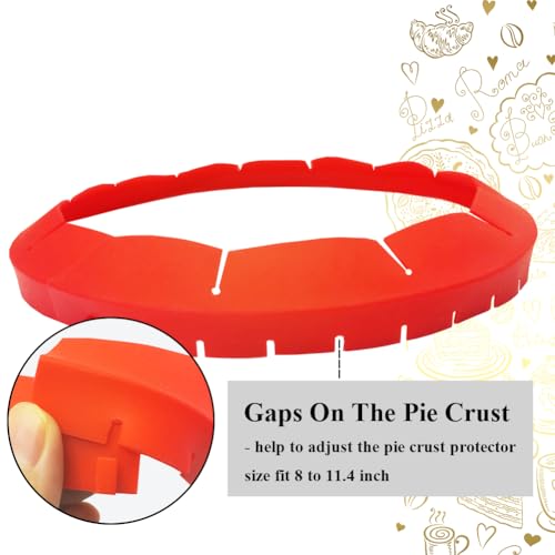 Adjustable Pie Crust Shields (Deep Red)