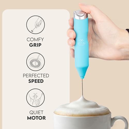 Powerful Frother Wand AA Batteries Included (Blue Teal / Majestic Frother)