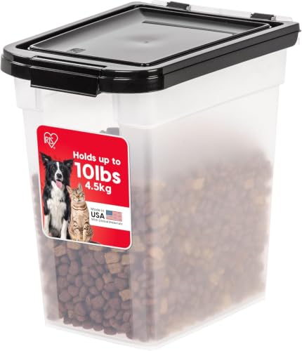Dog Food Storage Container (10 lbs / Clear/Black)