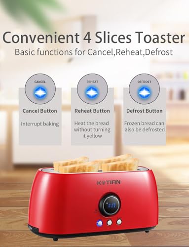 Toaster 4 Slice (Red)