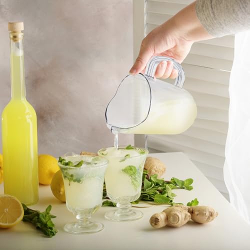 Tessco 36 Pcs Plastic Pitchers 60 Oz Clear Water Beer Jug Large (Classic)