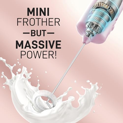 Mini & Mighty Milk Frother Wand (Aqua Blush / Mini Frother)